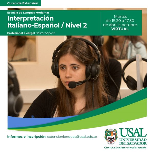 Curso de Extensión: Interpretación Italiano Español NIVEL 2 2023 (R.R.No.660/22)